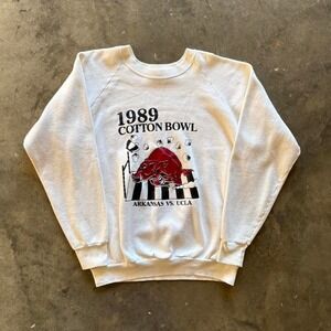 Vintage 1989 Cotton Brown Arkansas Razorbacks crewneck sweatshirt Size XL